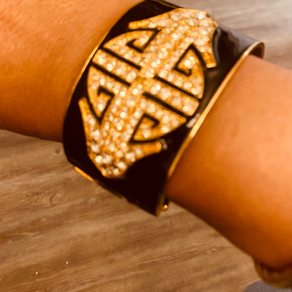 Black And Gold Cuff Bracelet